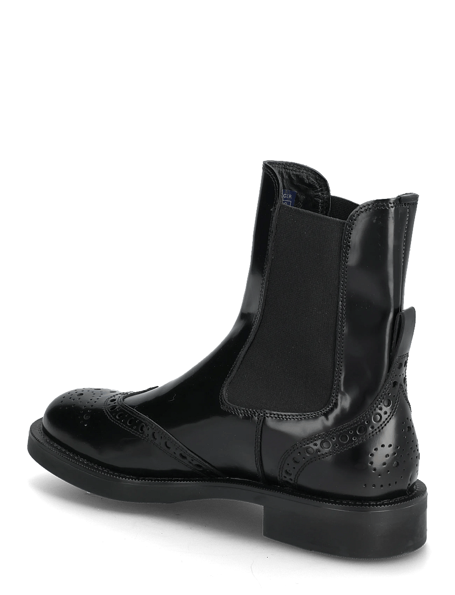Tommy Hilfiger - BROGUE LEATHER CHELSEA BOOT - flade ankelstøvler - black - 2