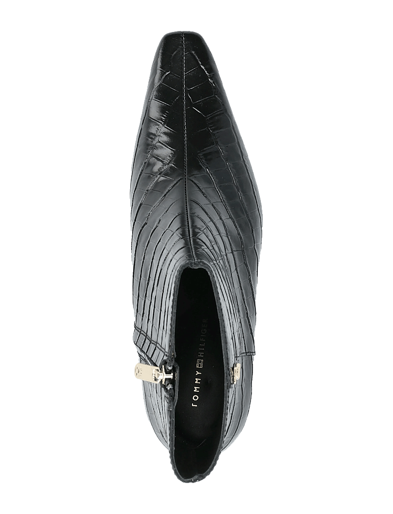 Tommy Hilfiger - TH SQUARE TOE CROC KITTEN BOOTIE - kontsaga poolsaapad - black - 3