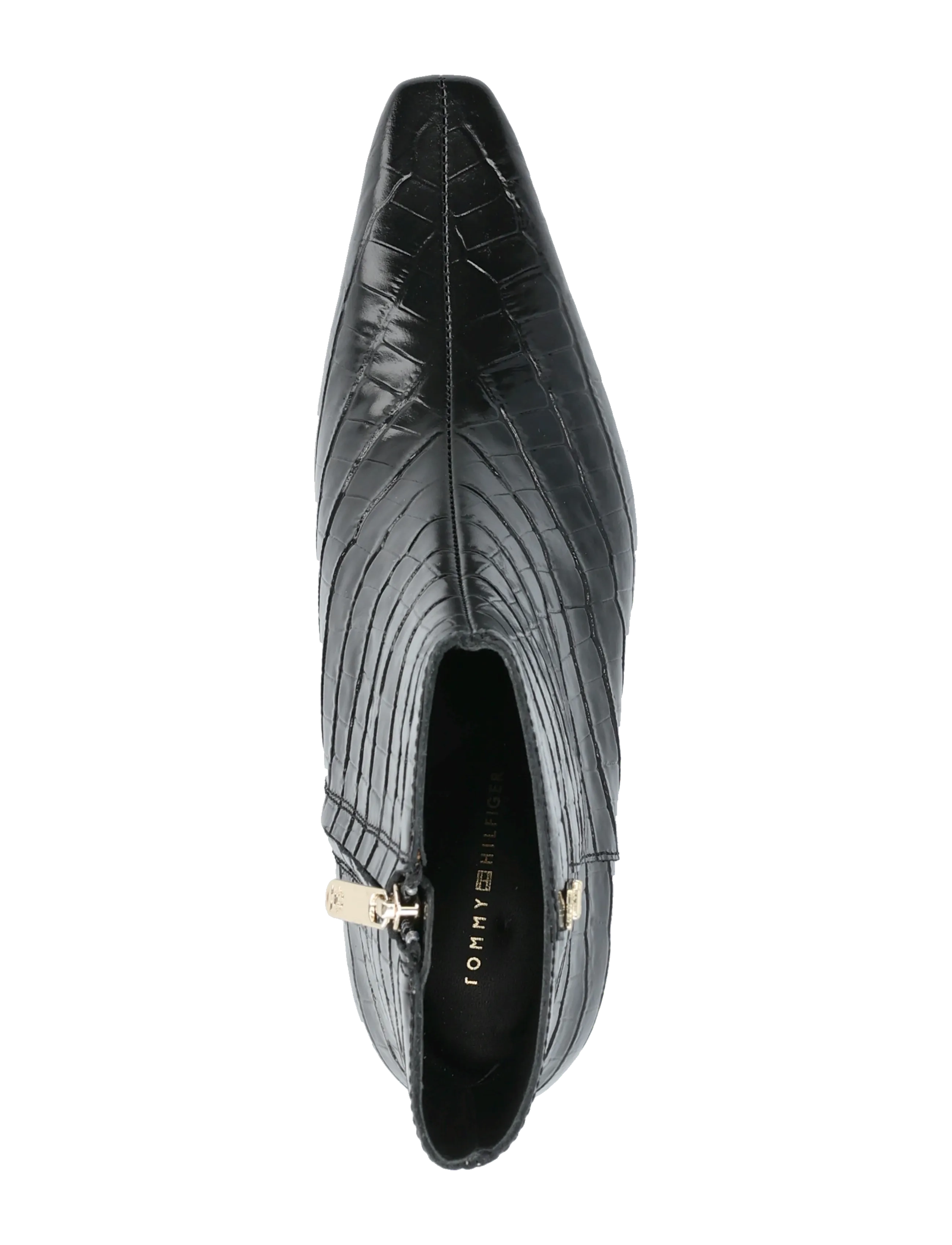 Tommy Hilfiger - TH SQUARE TOE CROC KITTEN BOOTIE - stiefeletten mit absatz - black - 3