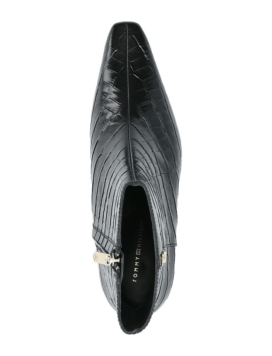 Tommy Hilfiger - TH SQUARE TOE CROC KITTEN BOOTIE - stövletter - black - 3
