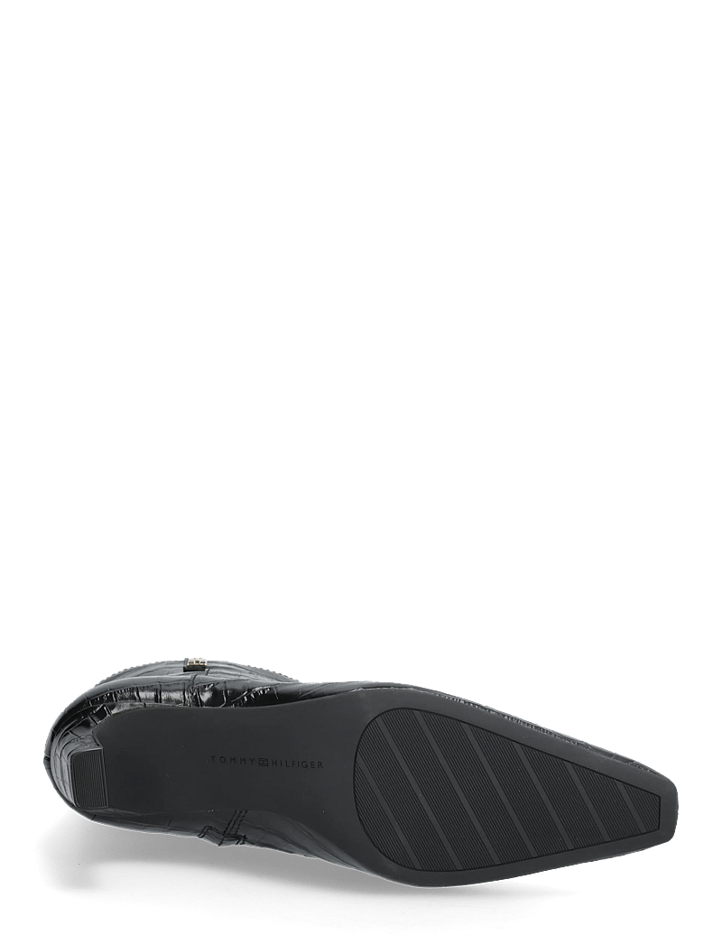 Tommy Hilfiger - TH SQUARE TOE CROC KITTEN BOOTIE - kontsaga poolsaapad - black - 4