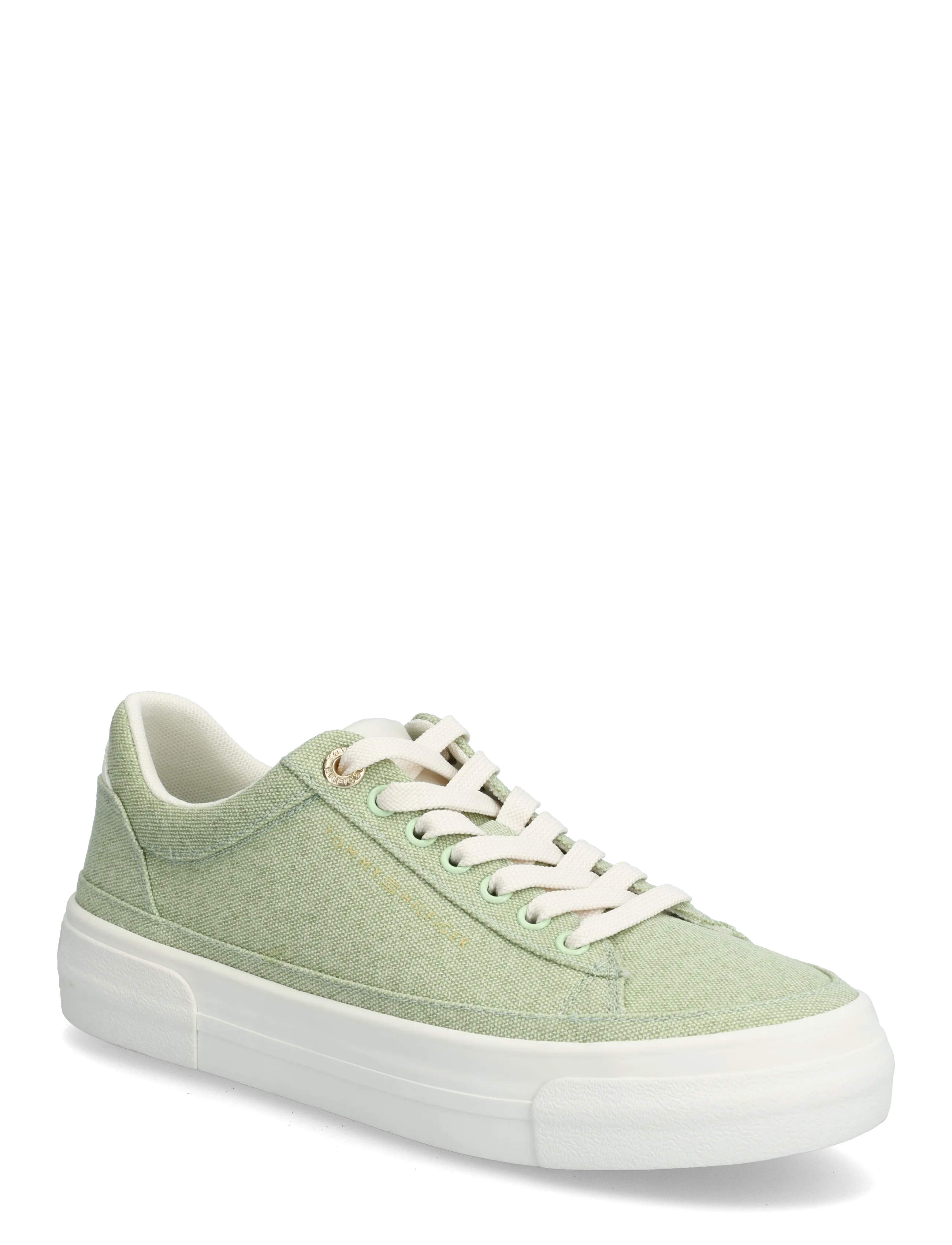 Tommy Hilfiger TH FOXING PLATFORM WASHED CANVAS - Sneakers - GENTLE JADE / green