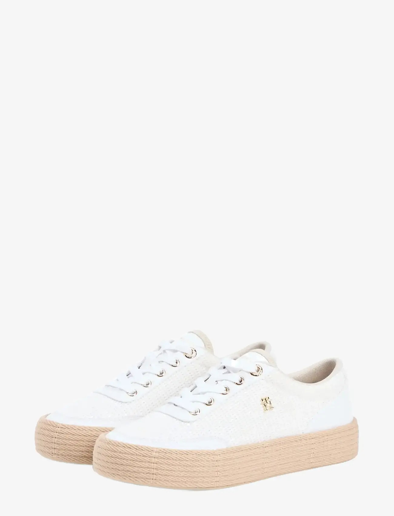 Tommy Hilfiger - TH FOXING PLATFORM ROPE - konfirmationstøj - white classic khaki - 0