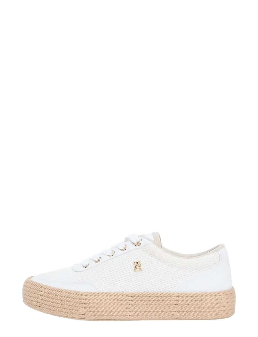Tommy Hilfiger - TH FOXING PLATFORM ROPE - konfirmation - white classic khaki - 1