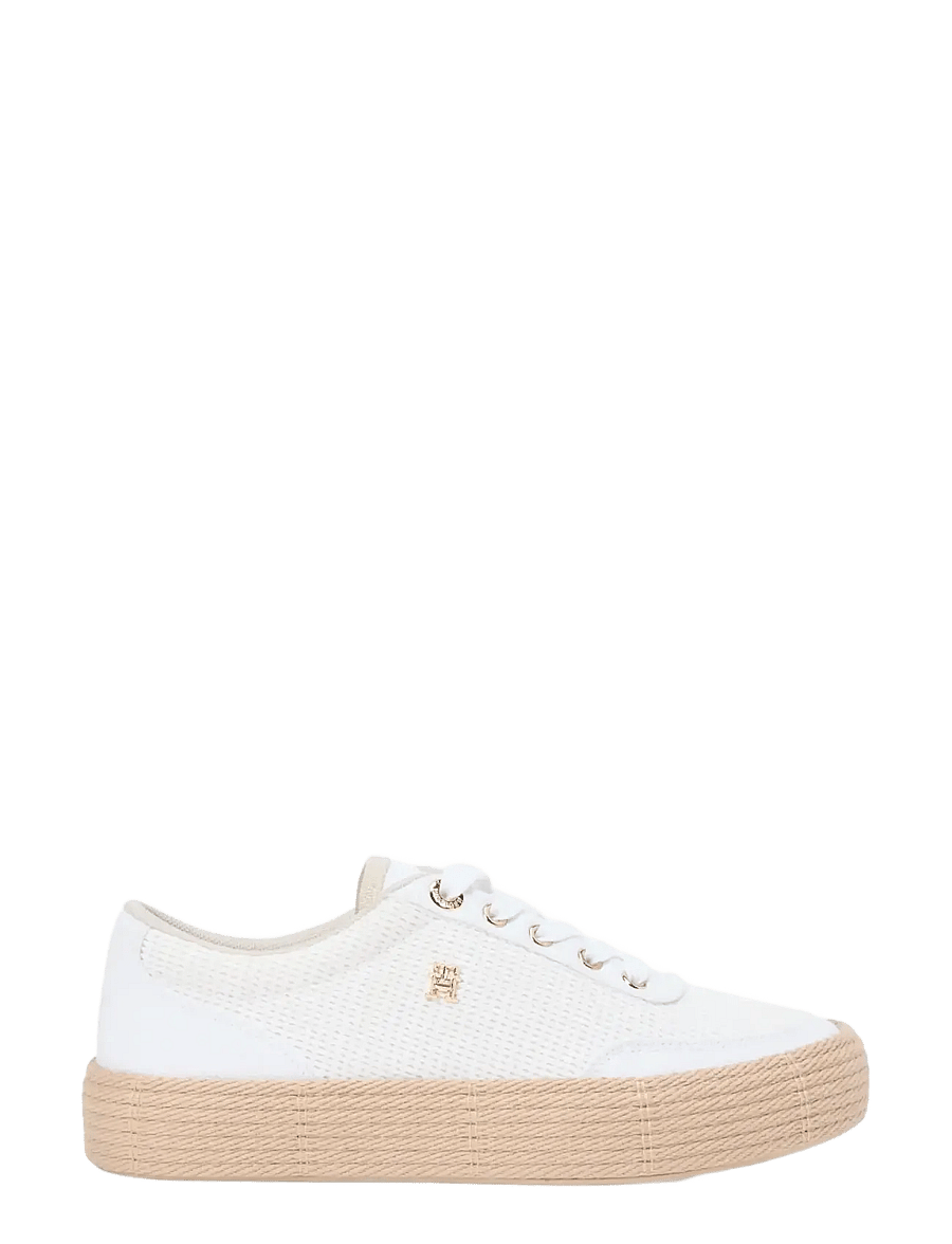 Tommy Hilfiger - TH FOXING PLATFORM ROPE - konfirmation - white classic khaki - 4