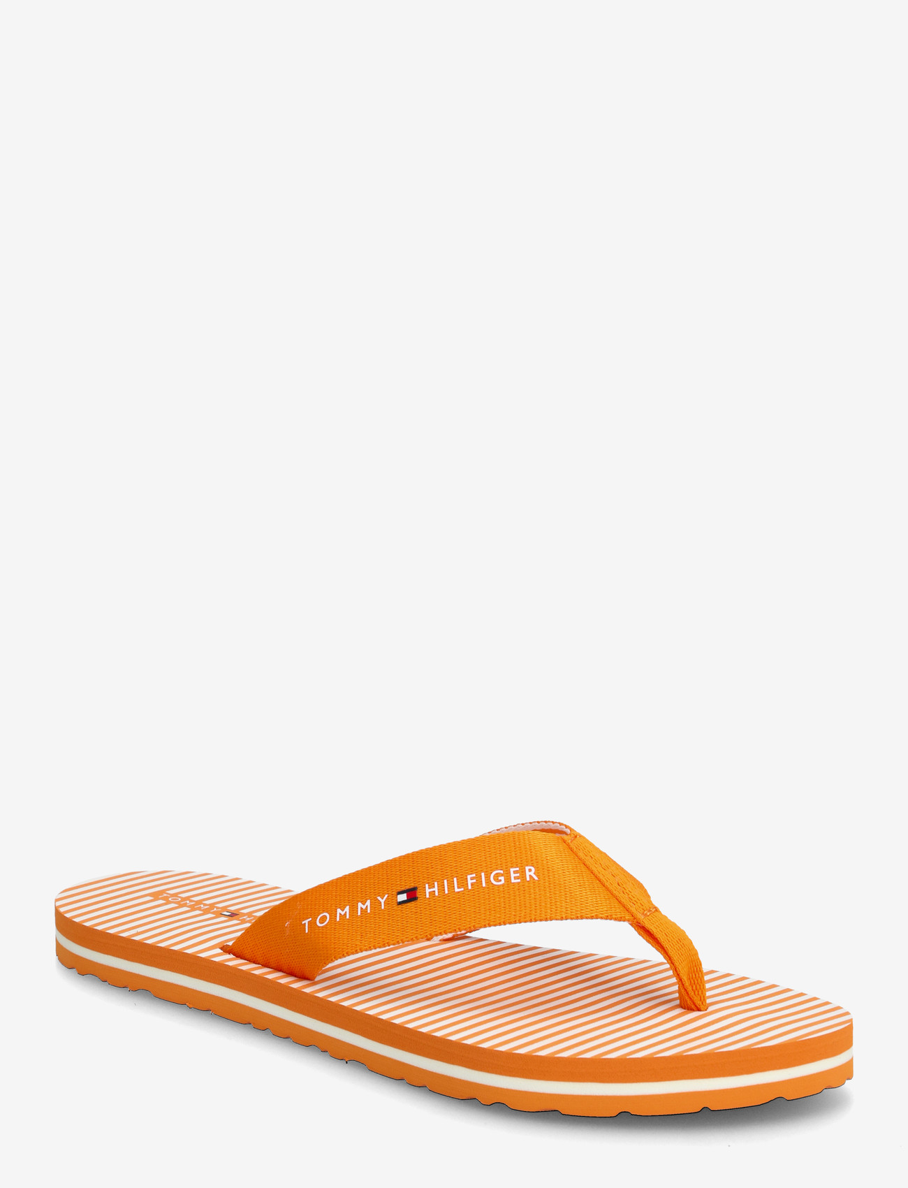 Tommy Hilfiger - TH ITHACA STRIPE SUMMER SANDAL - klipklapper - orange hype - 0