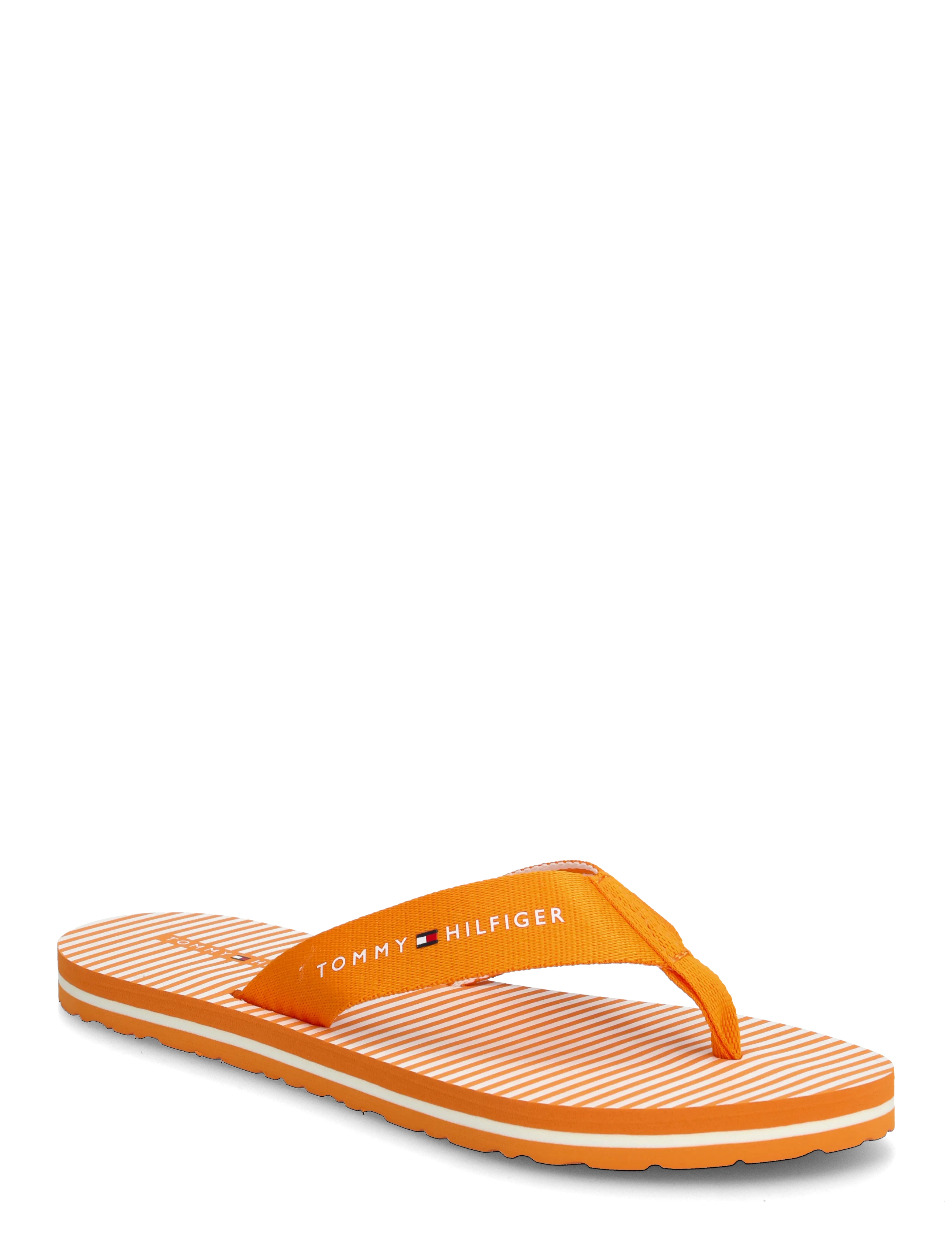 Tommy Hilfiger TH ITHACA STRIPE SUMMER SANDAL - Flip flops - ORANGE HYPE / orange