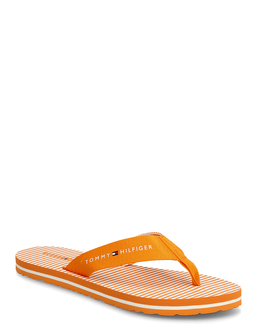 Tommy Hilfiger - TH ITHACA STRIPE SUMMER SANDAL - flip flops - orange hype - 0