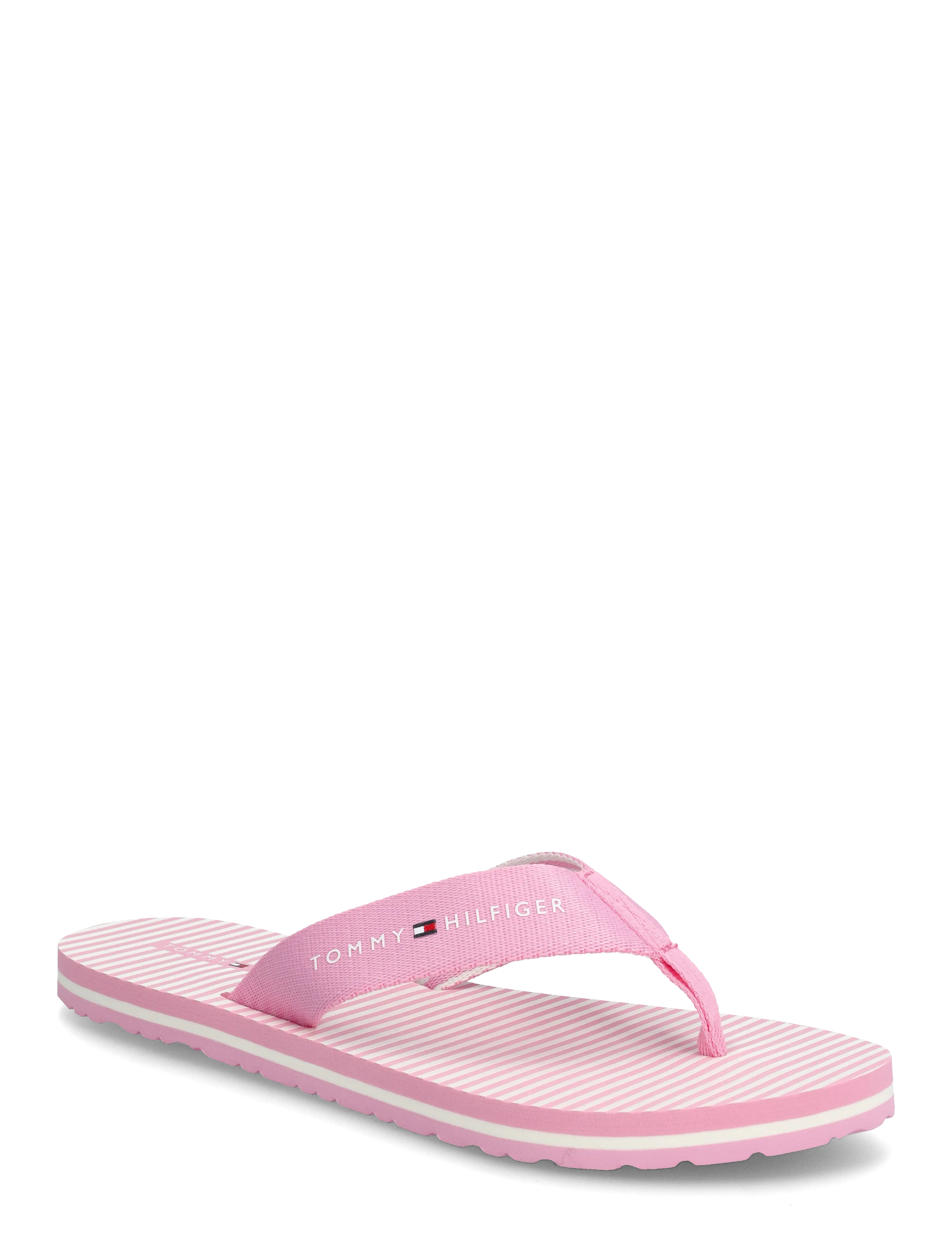 Tommy Hilfiger TH ITHACA STRIPE SUMMER SANDAL - Flip flops - ROSE PETAL / pink/rose