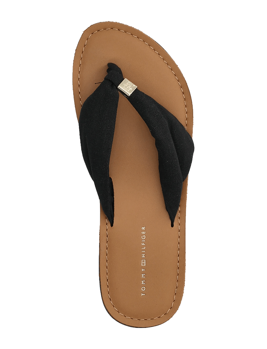 Tommy Hilfiger - TH LTR FOOTBED SUMMER SANDAL - madalad sandaalid - black - 3
