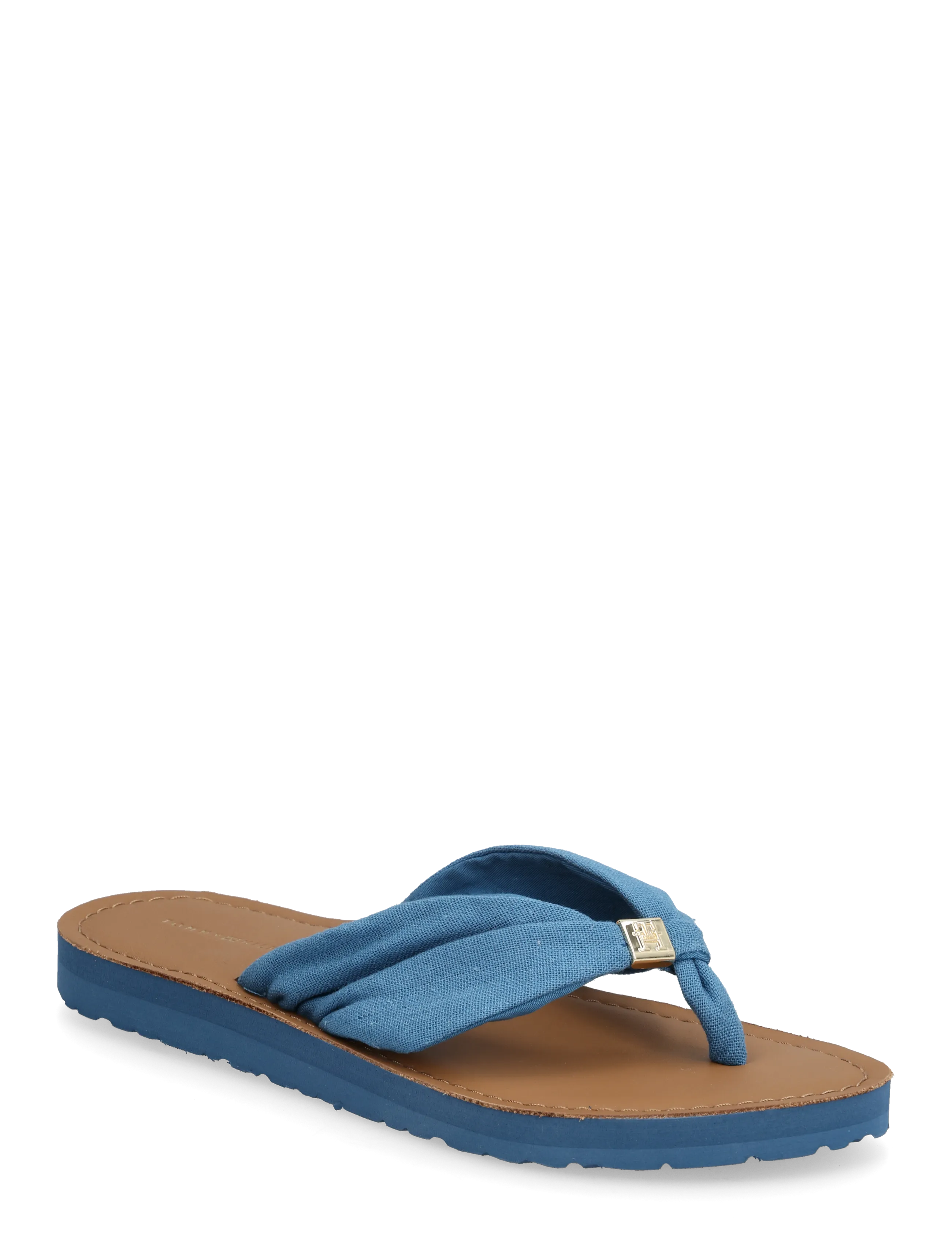 Tommy Hilfiger TH LTR FOOTBED SUMMER SANDAL - Plätud - COBALT STEEL / blue
