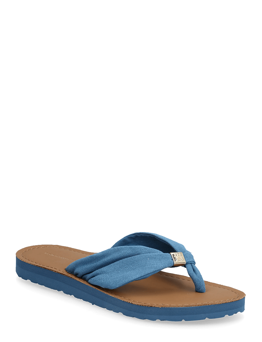 Tommy Hilfiger - TH LTR FOOTBED SUMMER SANDAL - flache sandalen - cobalt steel - 0