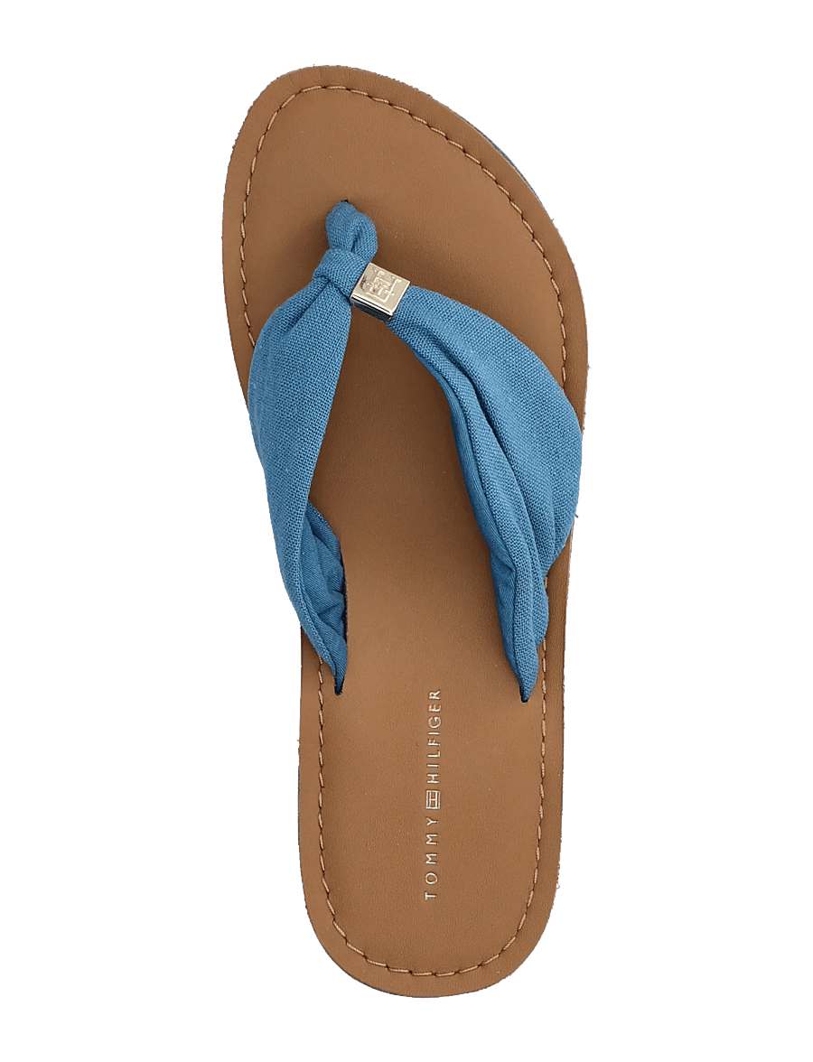 Tommy Hilfiger - TH LTR FOOTBED SUMMER SANDAL - flat sandals - cobalt steel - 3