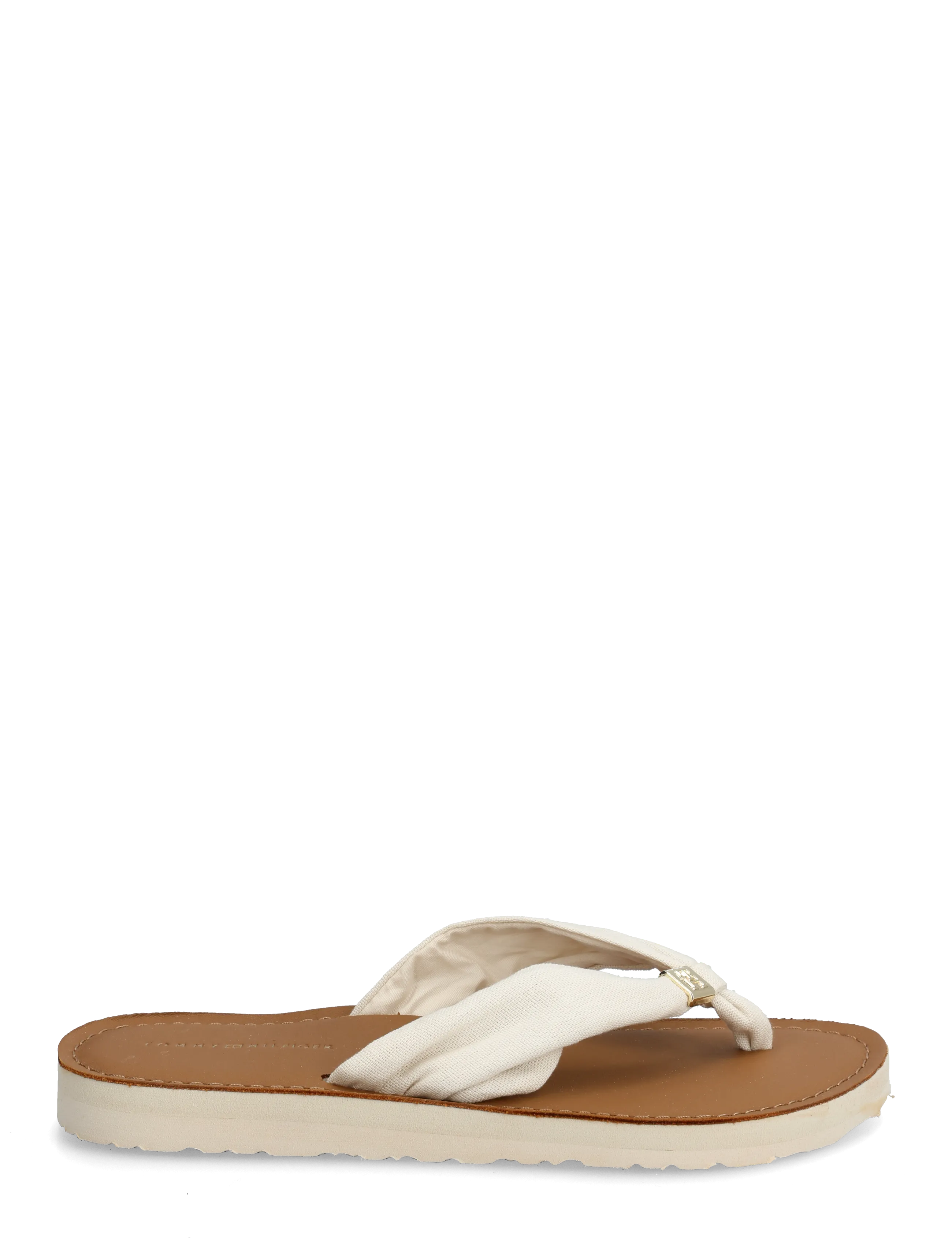 Tommy Hilfiger - TH LTR FOOTBED SUMMER SANDAL - flade sandaler - soft cream - 1