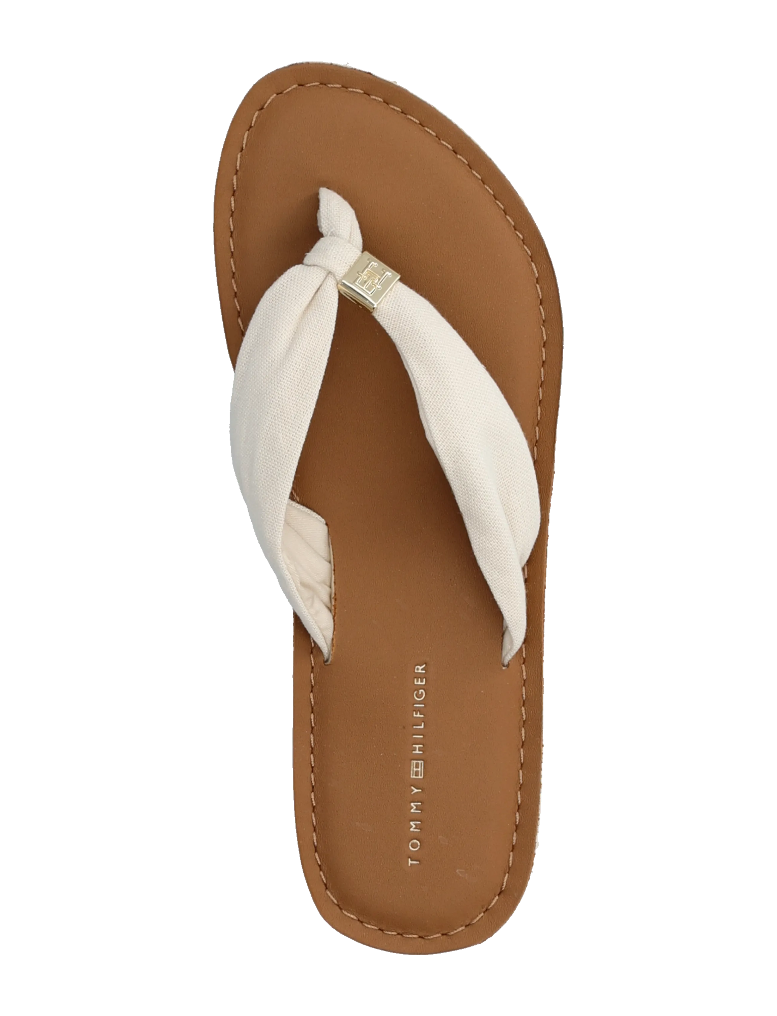 Tommy Hilfiger - TH LTR FOOTBED SUMMER SANDAL - flade sandaler - soft cream - 3