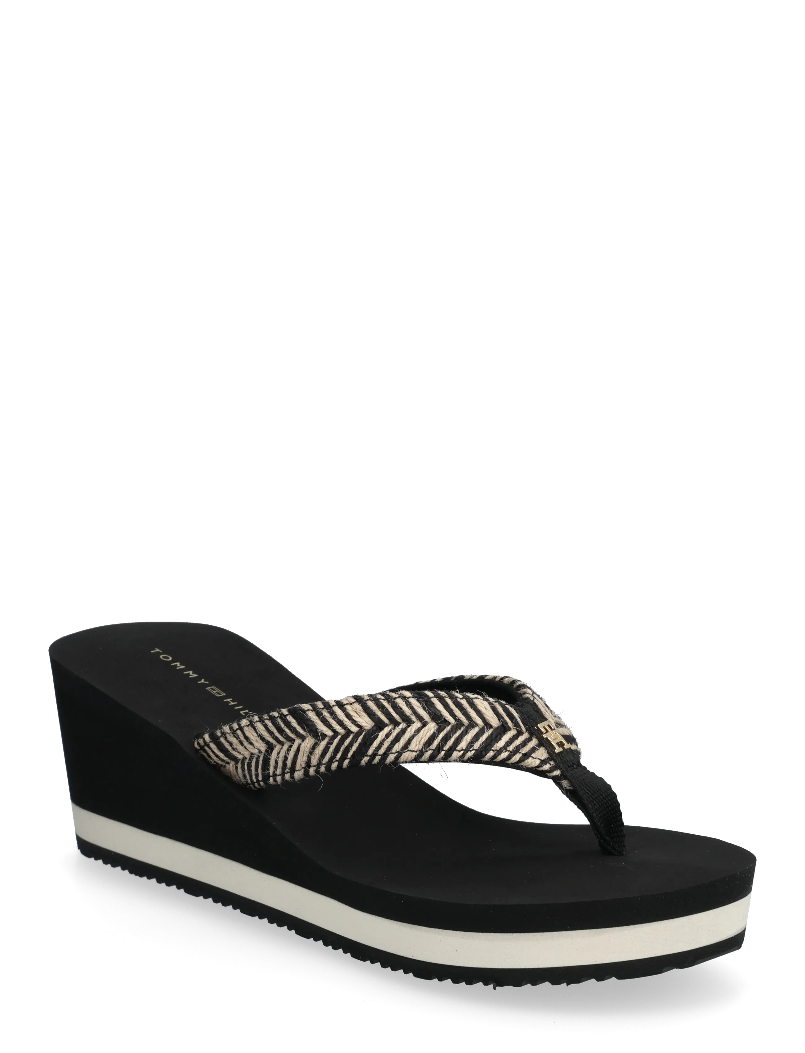 Tommy Hilfiger Th Rope Summer Sandal, 41, Black, Sandals > Platform Sandals, Dame
