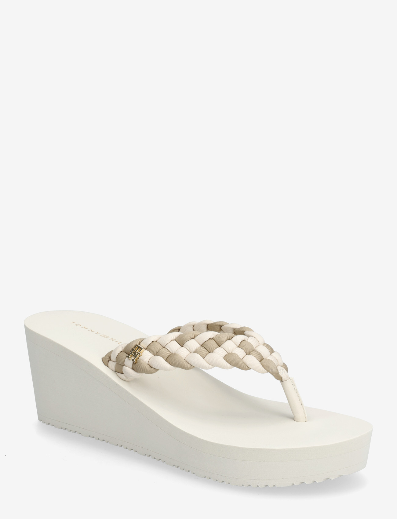 Tommy Hilfiger - TH WEDGE BRAIDED SUMMER SANDAL - platåsandaler - soft cream classic beige - 0