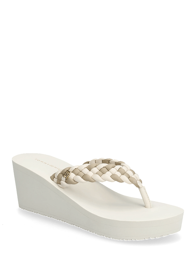 Tommy Hilfiger - TH WEDGE BRAIDED SUMMER SANDAL - platåsandaler - soft cream classic beige - 0