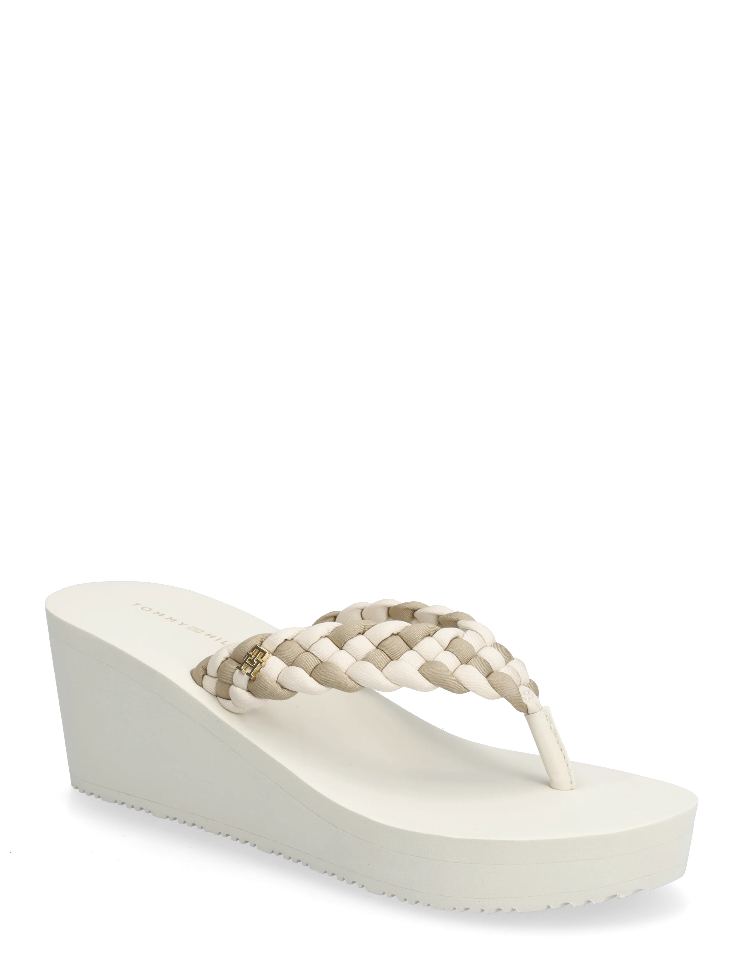 Tommy Hilfiger - TH WEDGE BRAIDED SUMMER SANDAL - sandales uz platformas - soft cream classic beige - 0