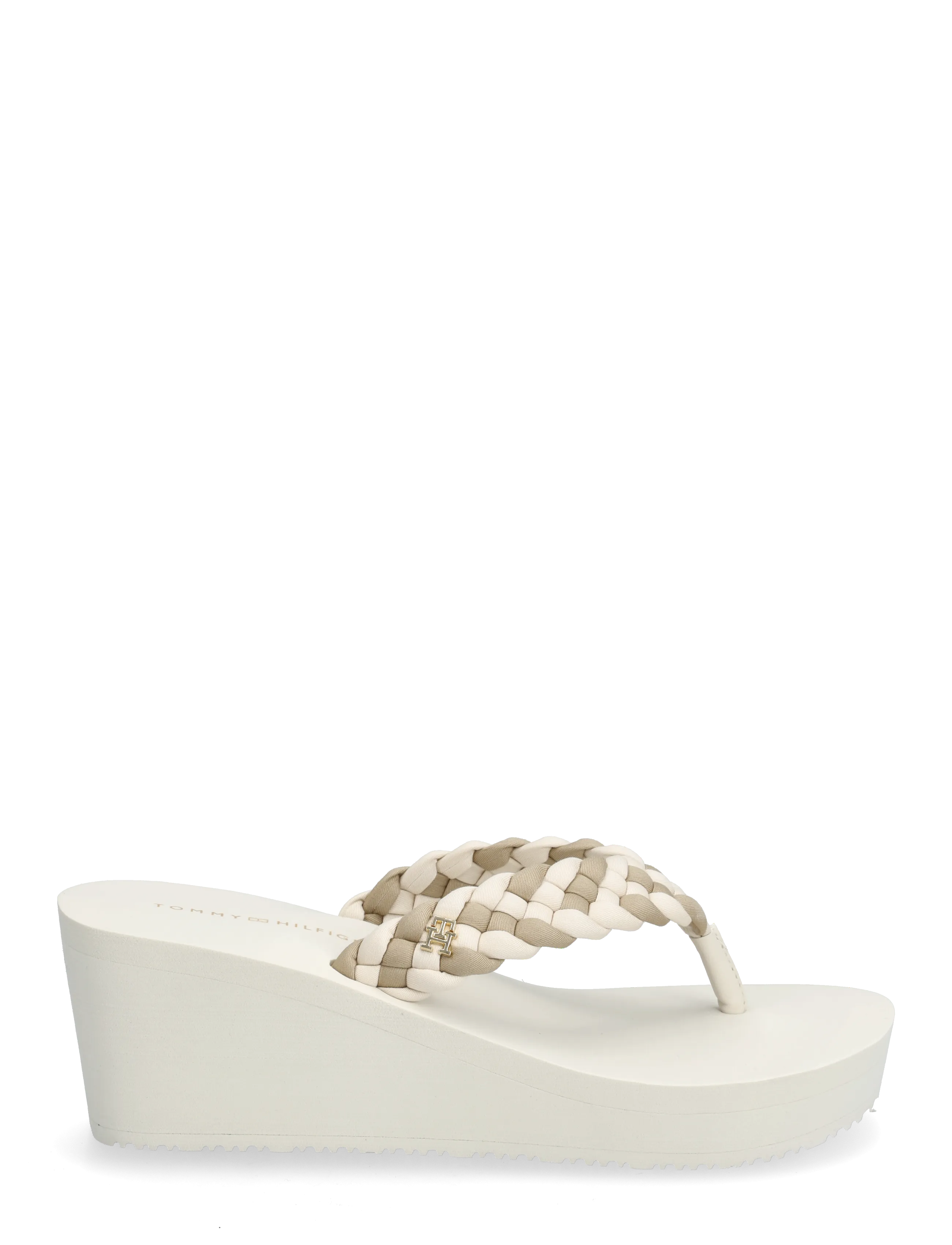 Tommy Hilfiger - TH WEDGE BRAIDED SUMMER SANDAL - sandales uz platformas - soft cream classic beige - 1