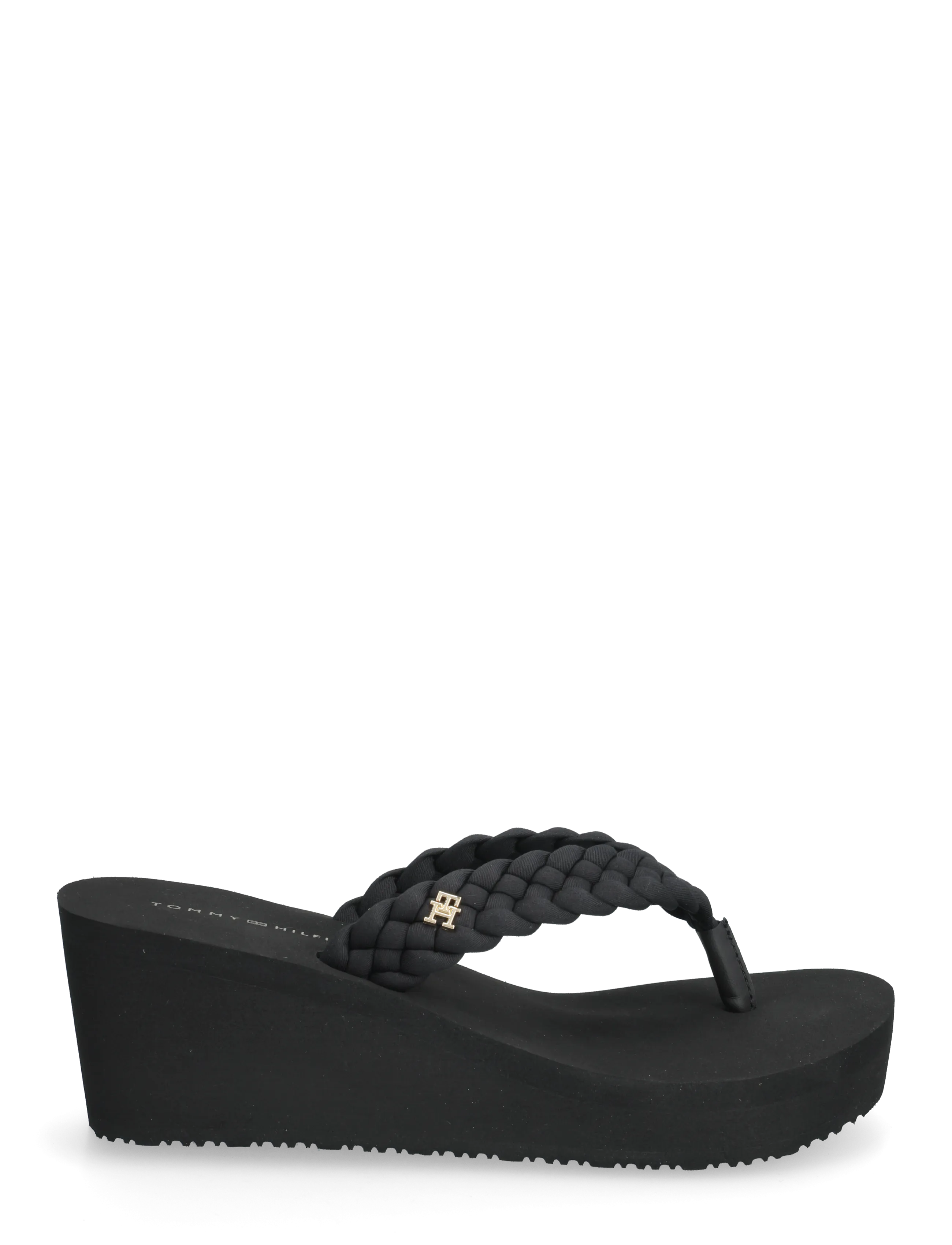 Tommy Hilfiger - TH WEDGE BRAIDED SUMMER SANDAL - platformsandaler - black - 1