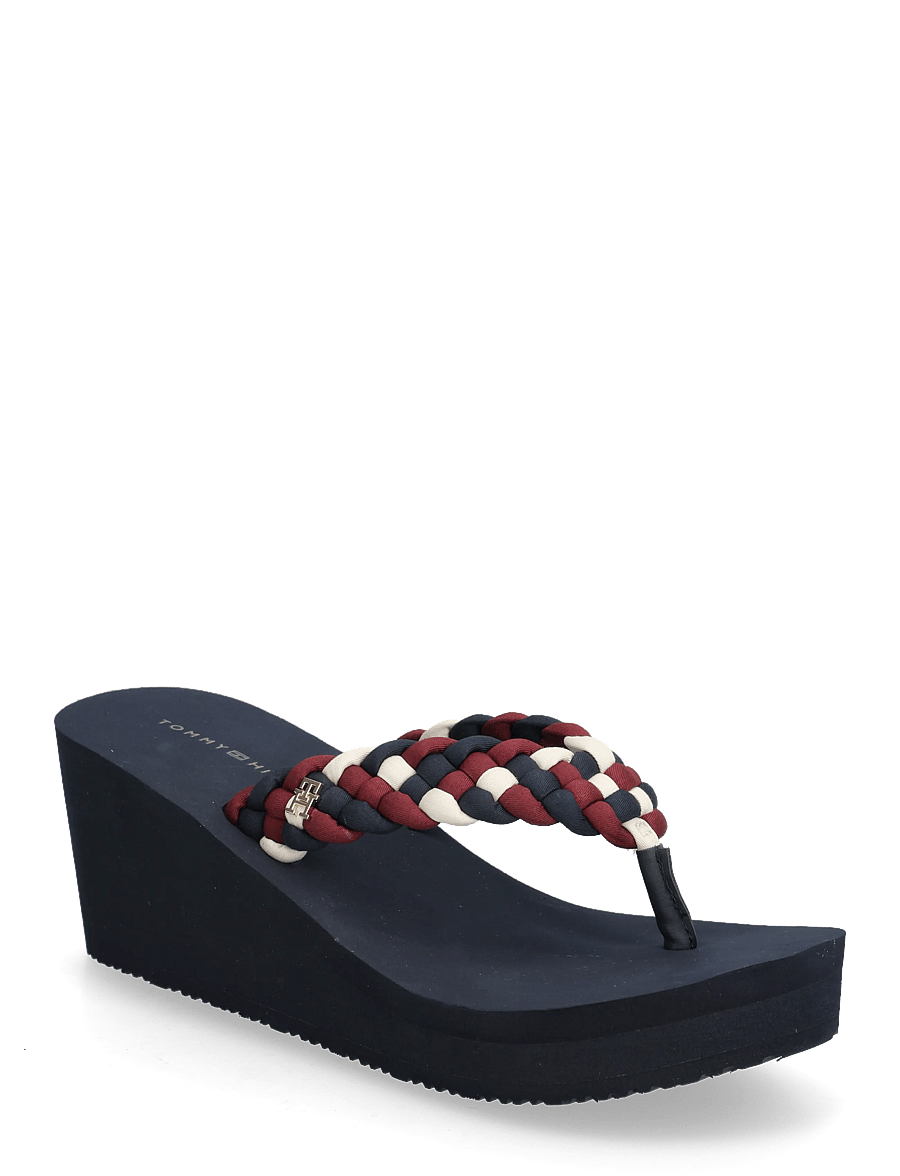Tommy Hilfiger - TH WEDGE BRAIDED SUMMER SANDAL - plateau-sandalen - rwb - 0