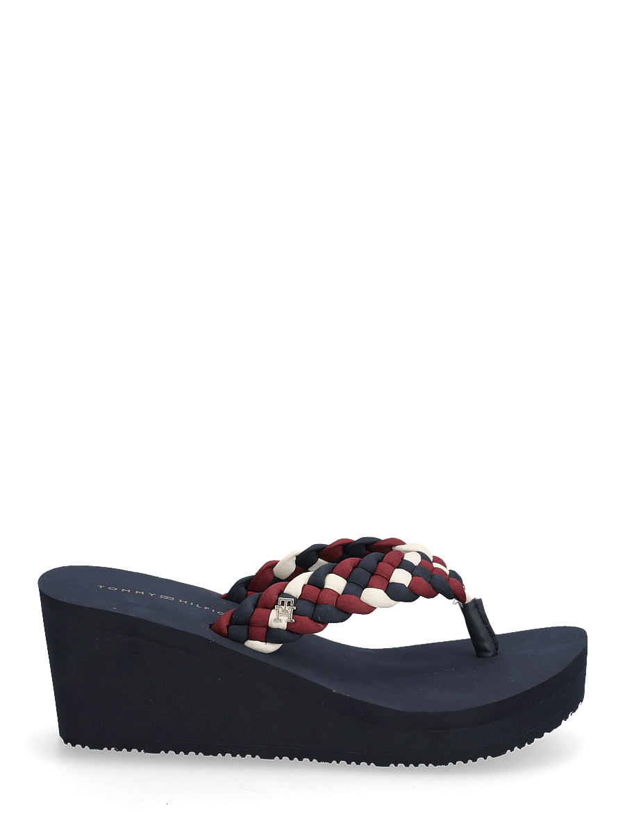 Tommy Hilfiger - TH WEDGE BRAIDED SUMMER SANDAL - plateau-sandalen - rwb - 1