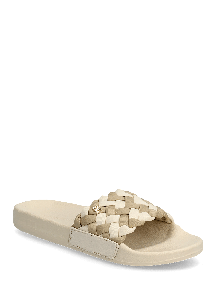 Tommy Hilfiger - TH BRAIDED POOL SLIDE - badeschuhe - soft cream classic beige - 0