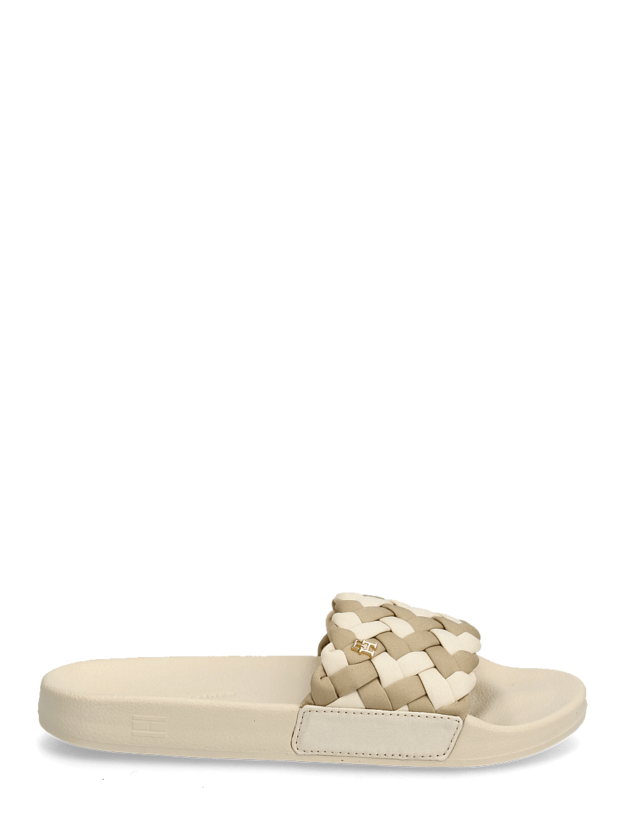 Tommy Hilfiger - TH BRAIDED POOL SLIDE - badeschuhe - soft cream classic beige - 1