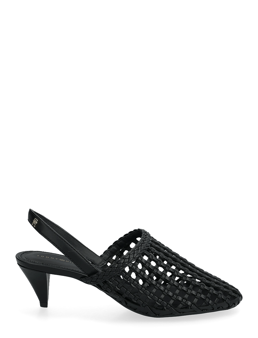 Tommy Hilfiger - TH WOVEN CLOSED TOE SANDAL - slingbacks med hæle - black - 1