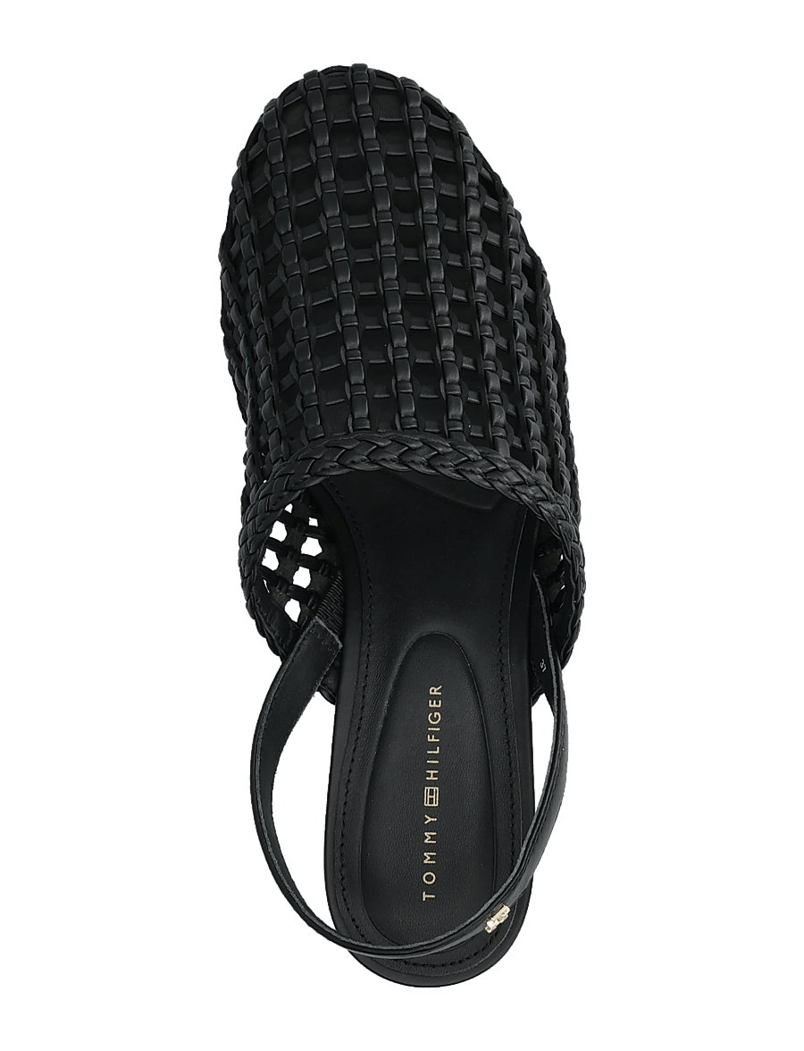 Tommy Hilfiger - TH WOVEN CLOSED TOE SANDAL - slingbacks med hæle - black - 3