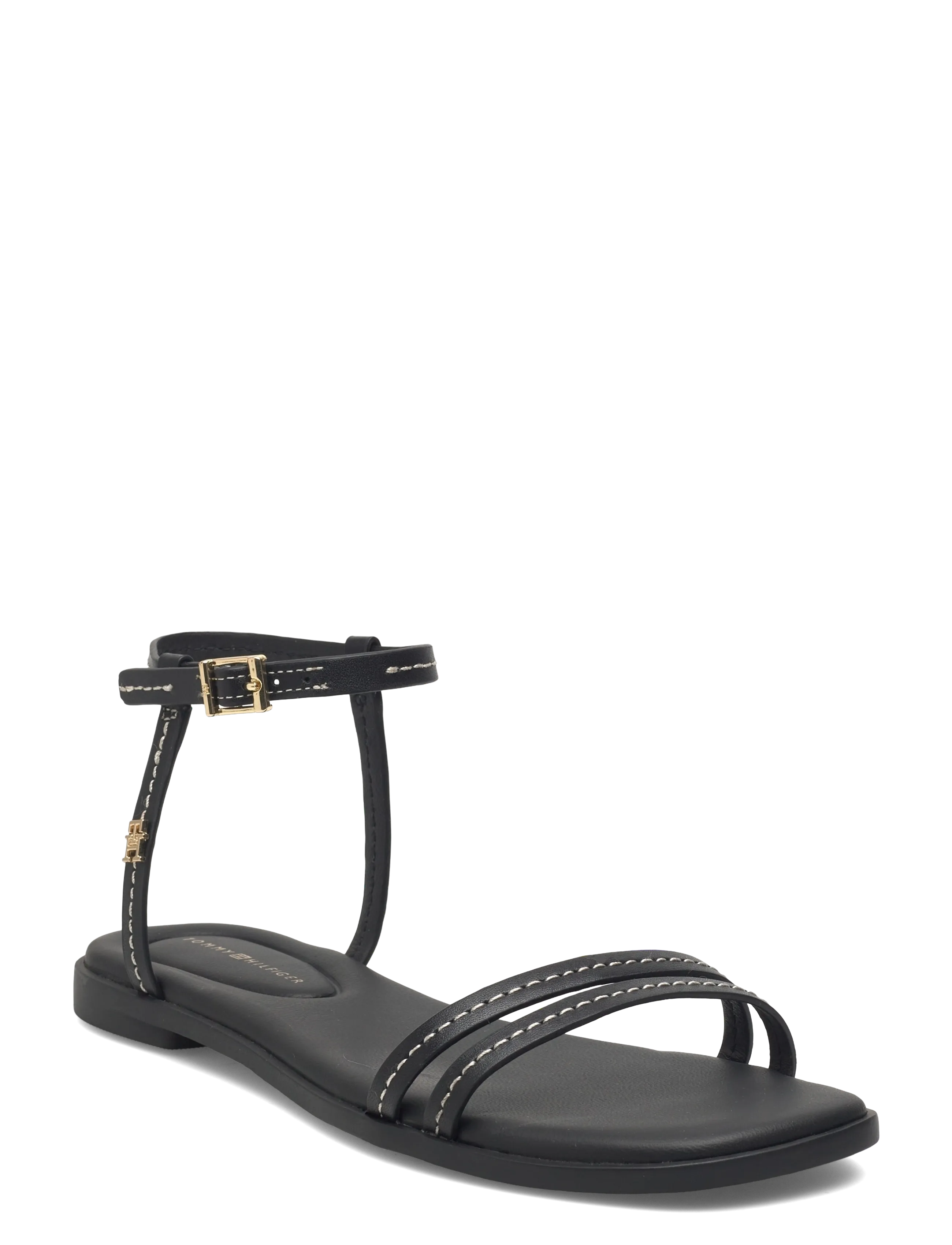 Tommy Hilfiger Flat Sandal Stitching, 36, Black, Sandaler > Flade Sandals, Dame