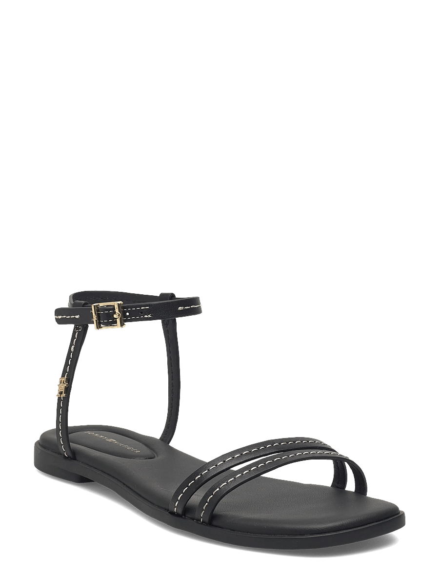 Tommy Hilfiger - FLAT SANDAL STITCHING - platta sandaler - black - 0