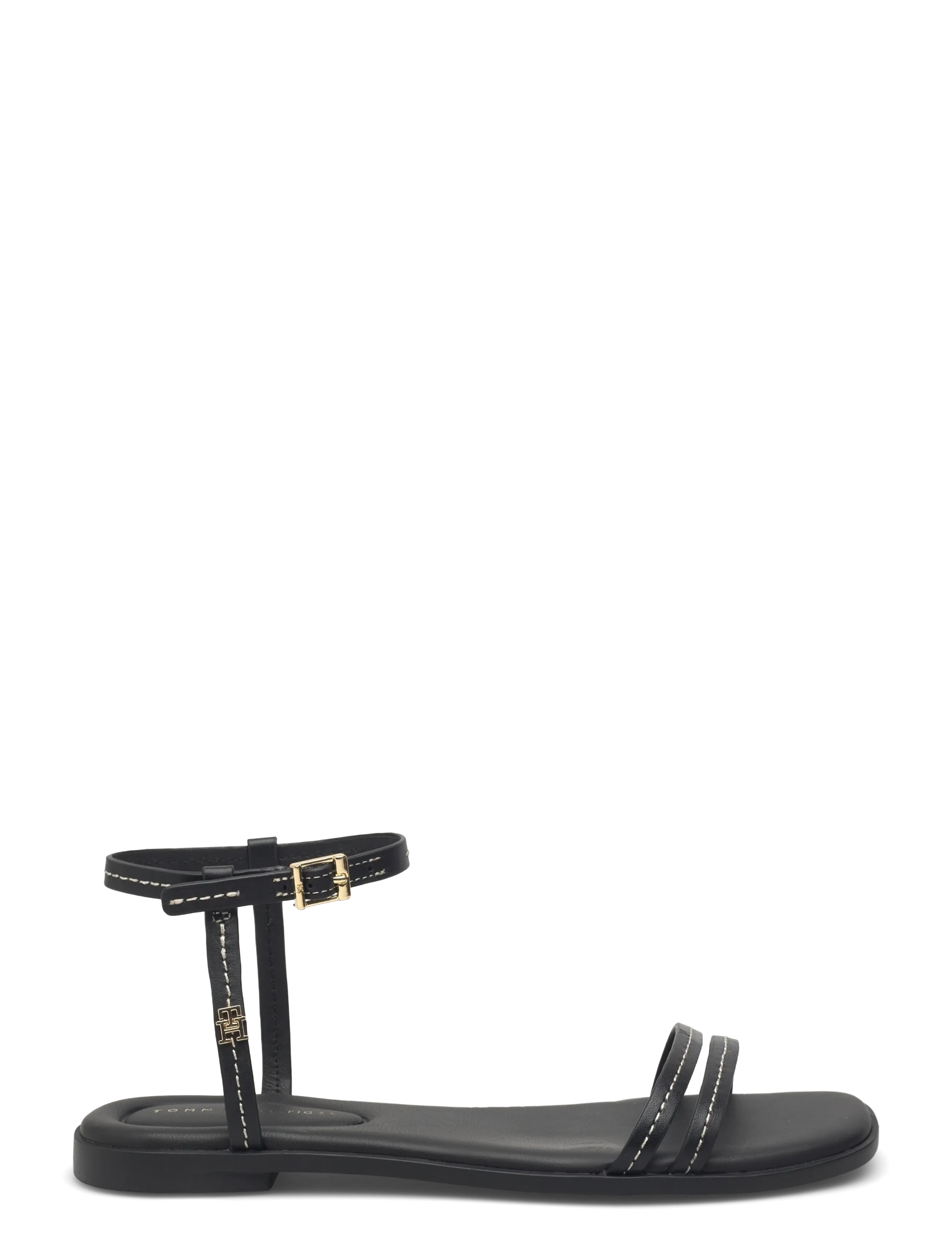 Tommy Hilfiger - FLAT SANDAL STITCHING - kontsata sandaalid - black - 1