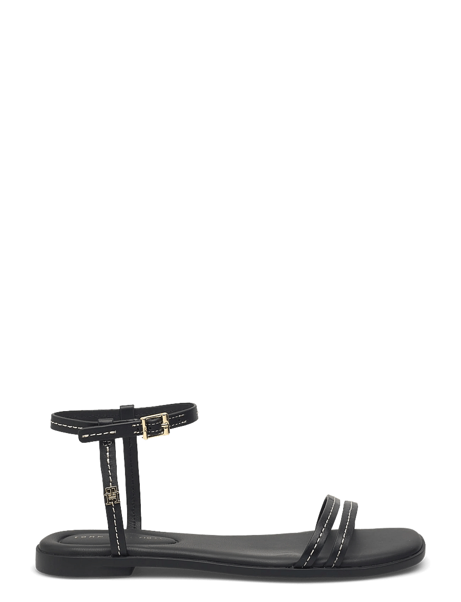 Tommy Hilfiger - FLAT SANDAL STITCHING - platta sandaler - black - 1