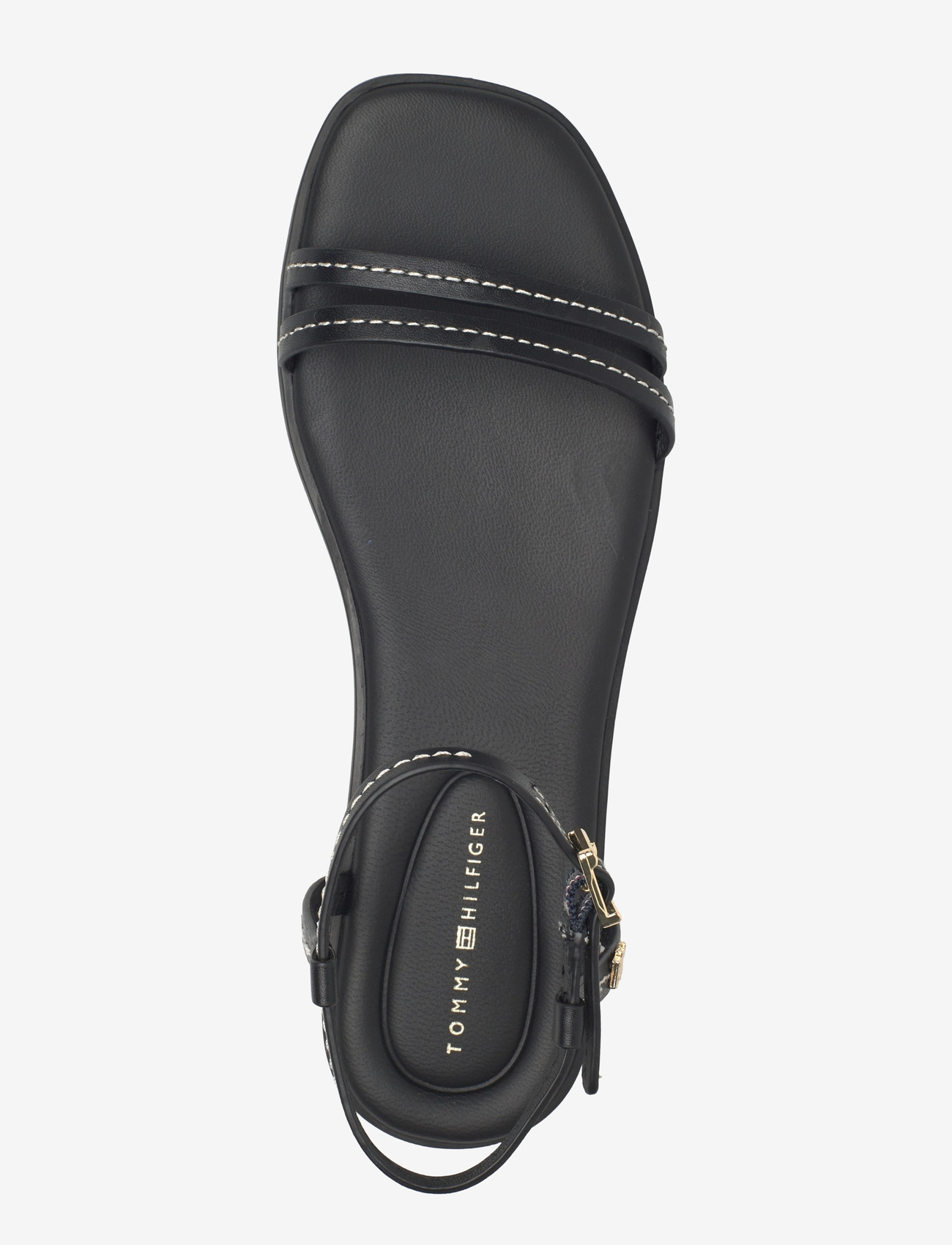 Tommy Hilfiger - FLAT SANDAL STITCHING - flade sandaler - black - 3