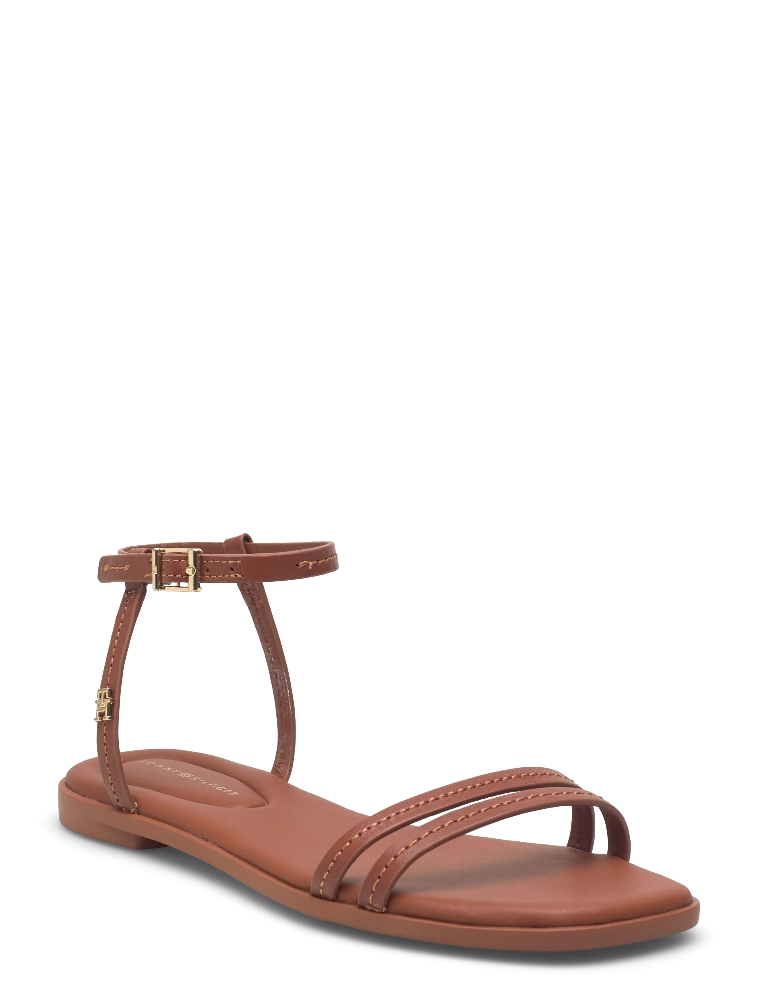 Tommy Hilfiger Flat Sandal Stitching, 40, Brown, Sandaler > Flade Sandals, Dame