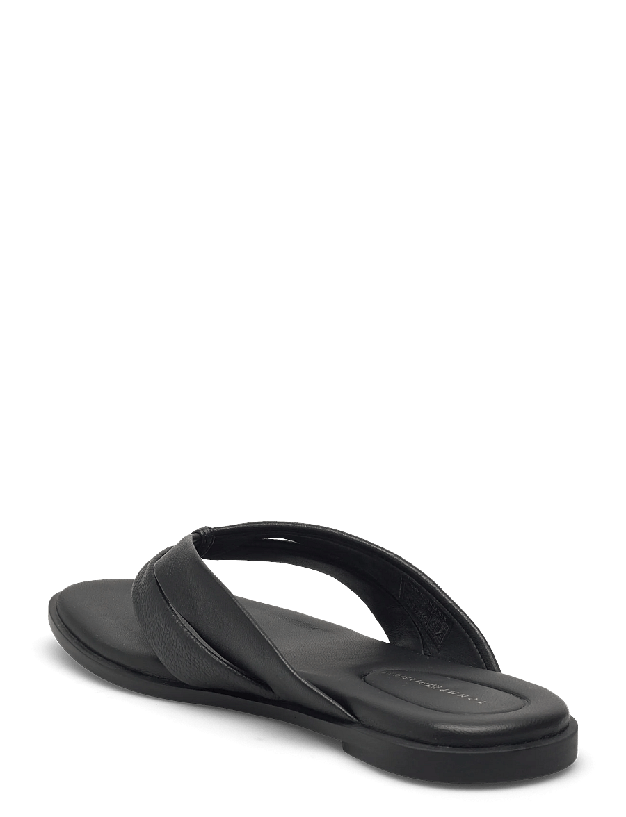 Tommy Hilfiger - ELEVATED TOE POST LTH SANDAL - flate sandaler - black - 2