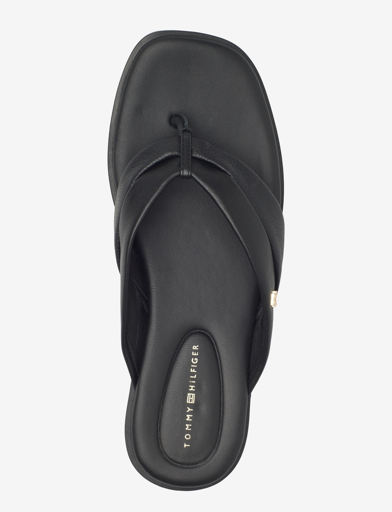 Tommy Hilfiger - ELEVATED TOE POST LTH SANDAL - flade sandaler - black - 3