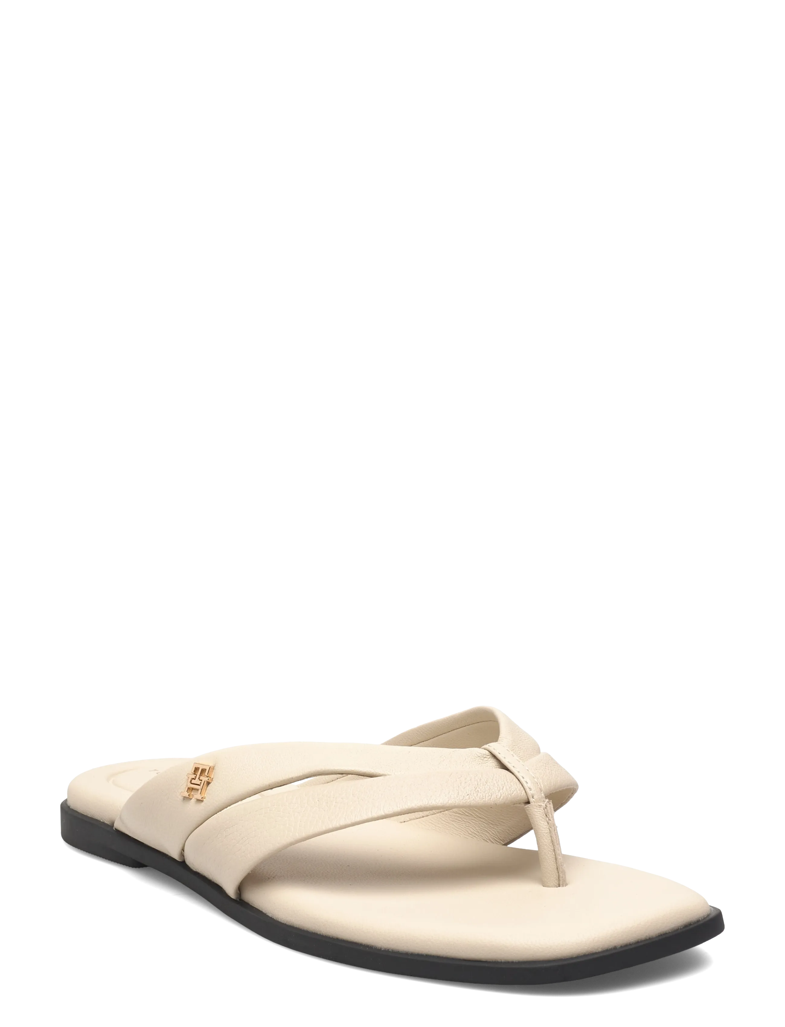 Tommy Hilfiger ELEVATED TOE POST LTH SANDAL - Sandals - CLASSIC BEIGE / cream