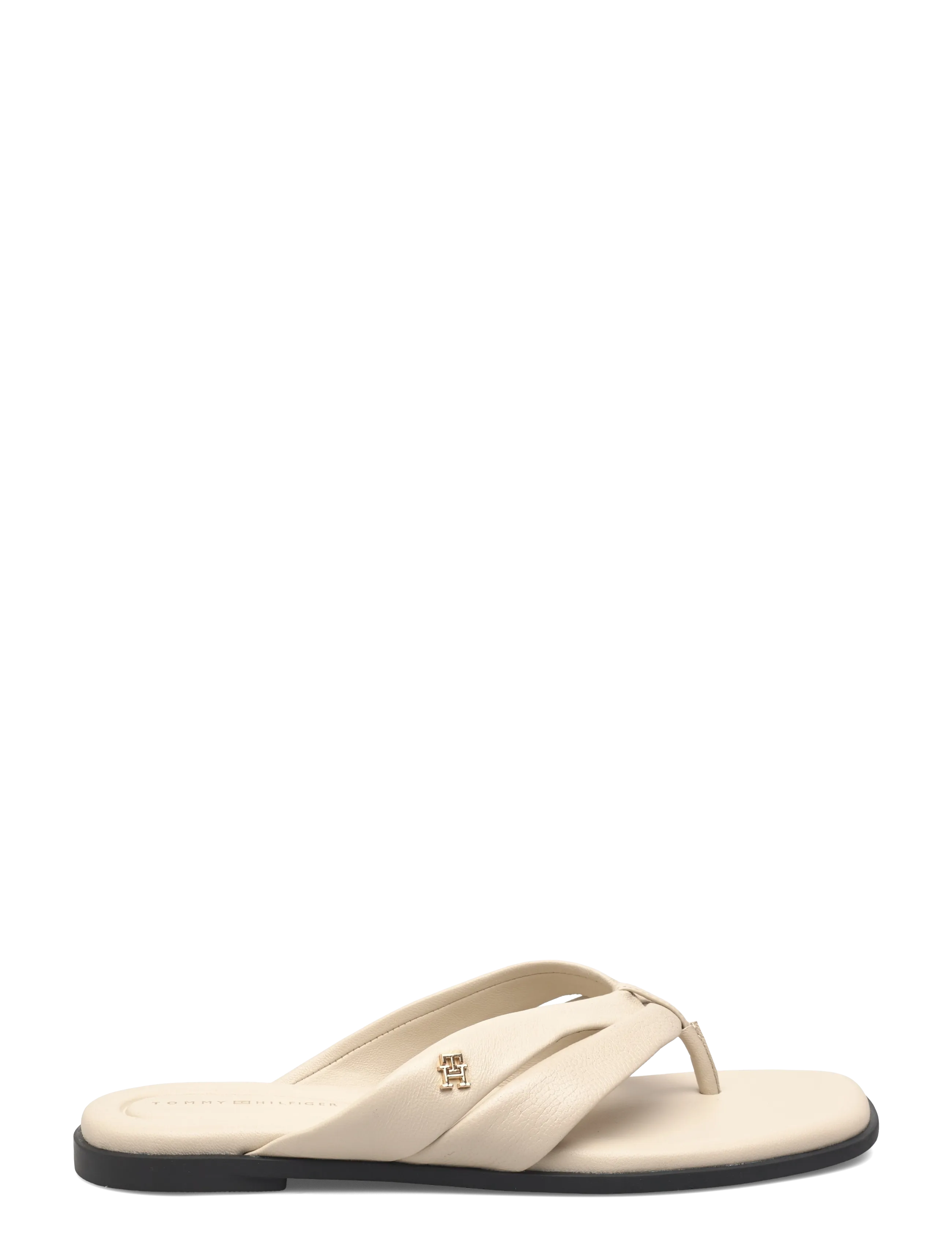 Tommy Hilfiger - ELEVATED TOE POST LTH SANDAL - flache sandalen - classic beige - 1
