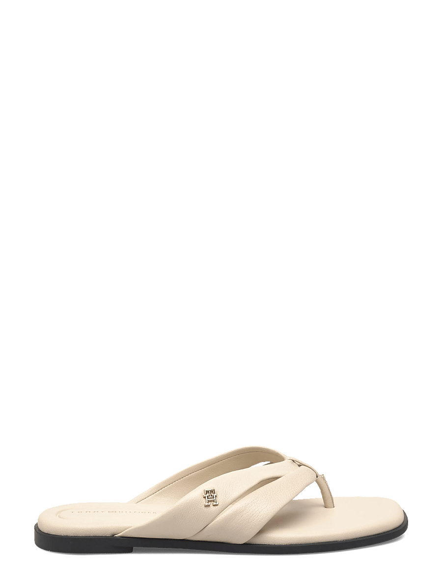 Tommy Hilfiger - ELEVATED TOE POST LTH SANDAL - flache sandalen - classic beige - 1