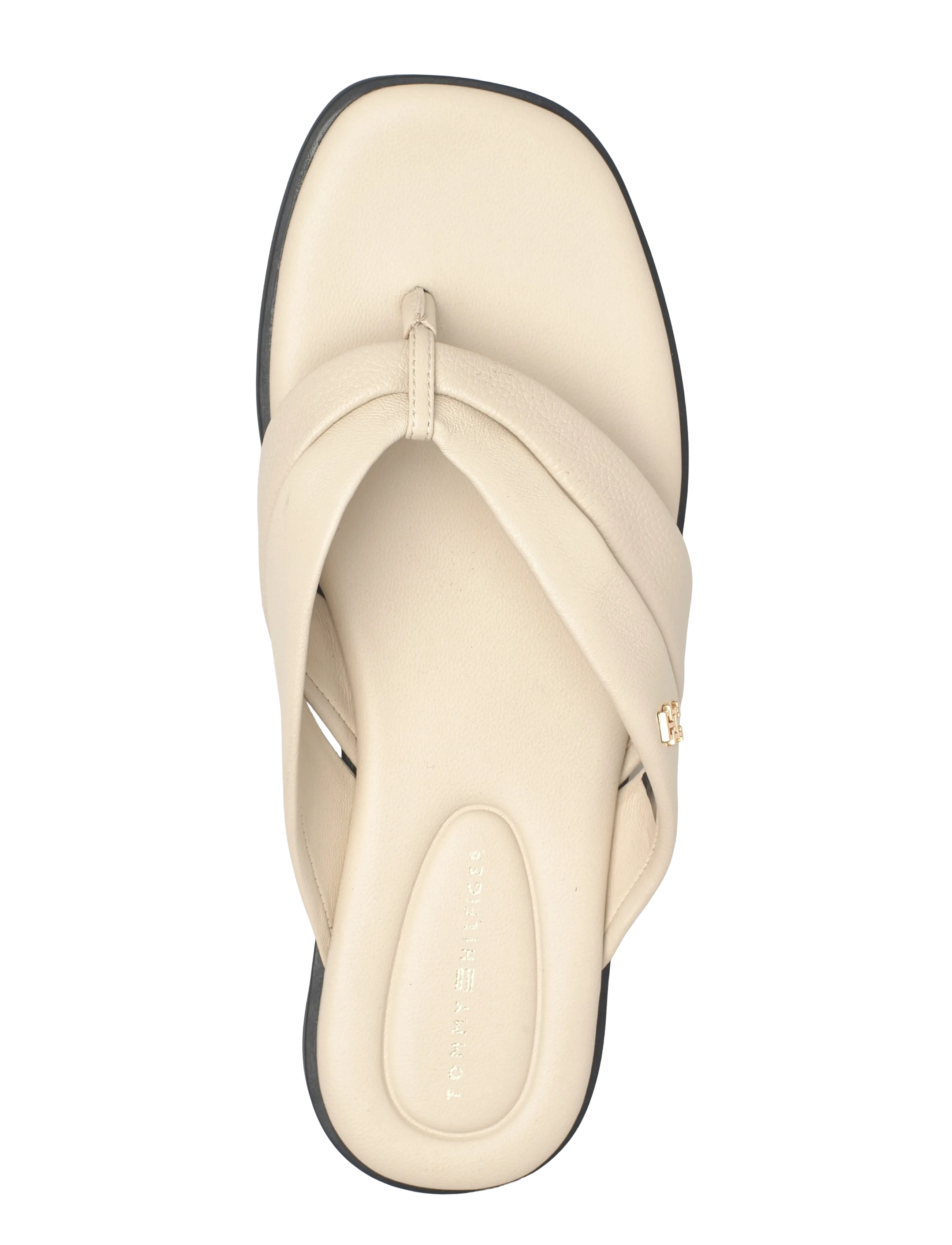 Tommy Hilfiger - ELEVATED TOE POST LTH SANDAL - flache sandalen - classic beige - 3