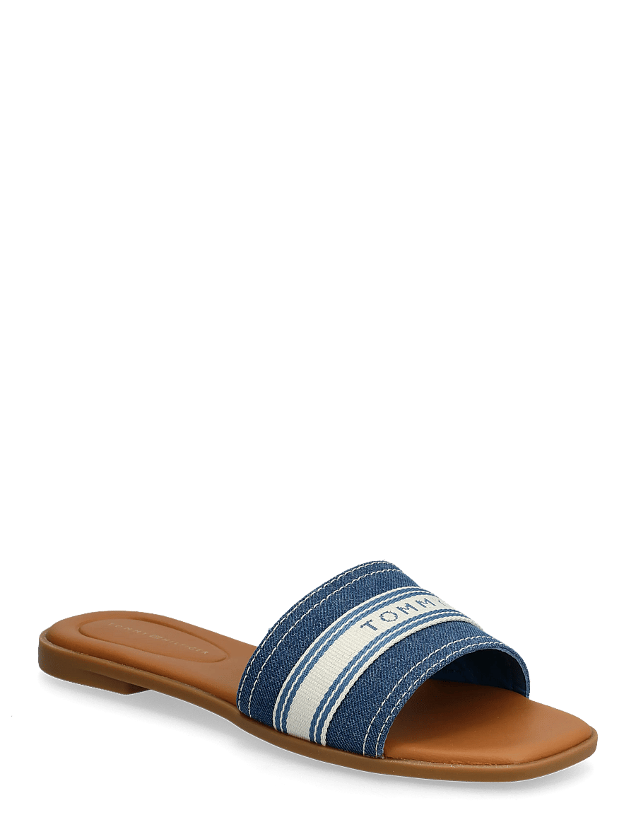 Tommy Hilfiger - FLAT MULE WEBBING - madalad sandaalid - denim - 0
