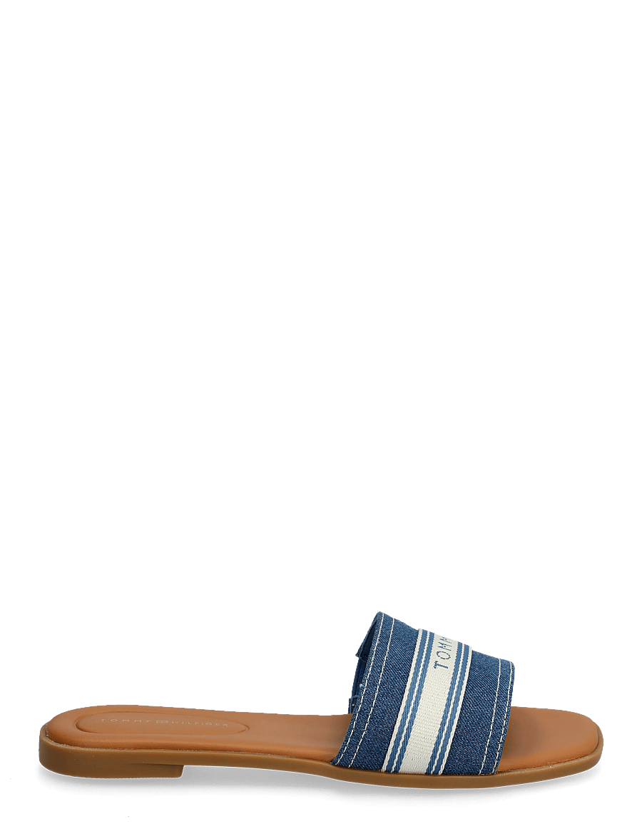 Tommy Hilfiger - FLAT MULE WEBBING - madalad sandaalid - denim - 1