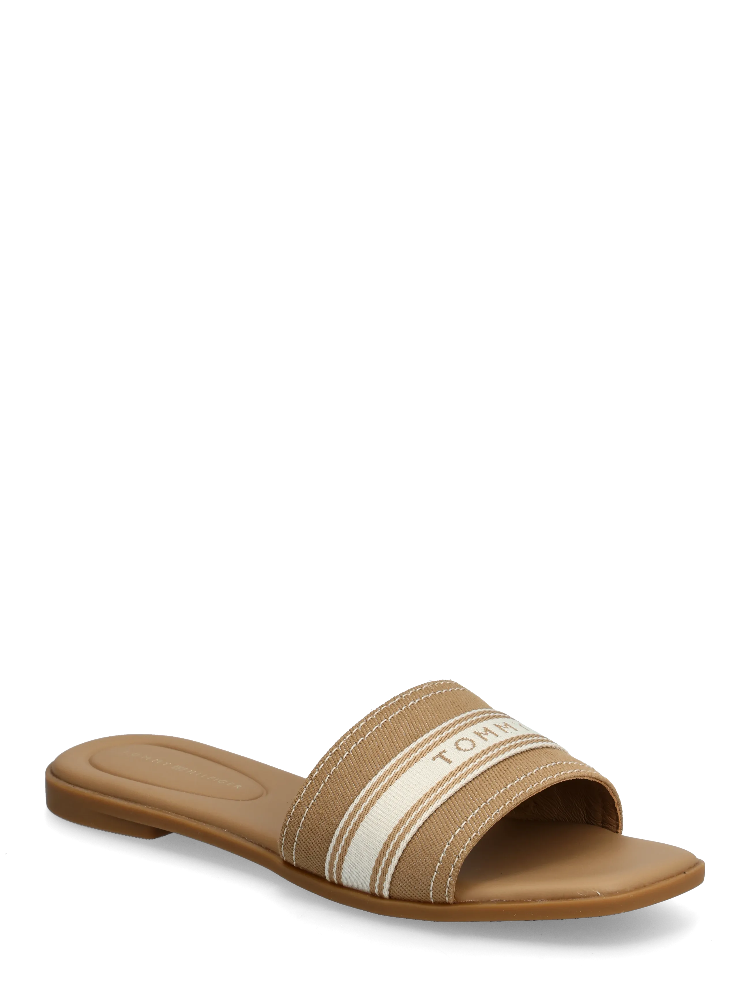 Tommy Hilfiger FLAT MULE WEBBING - Shoes - SAFARI CANVAS / beige