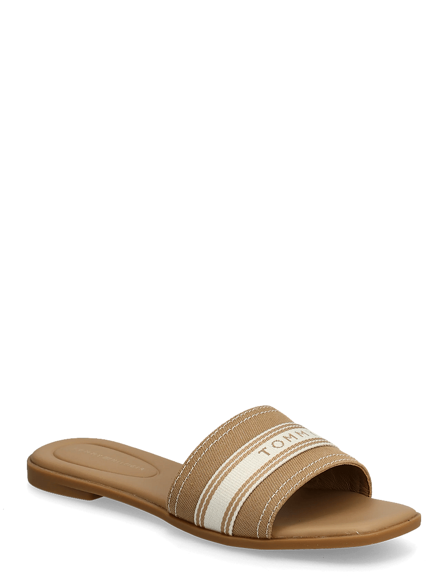 Tommy Hilfiger - FLAT MULE WEBBING - madalad sandaalid - safari canvas - 0