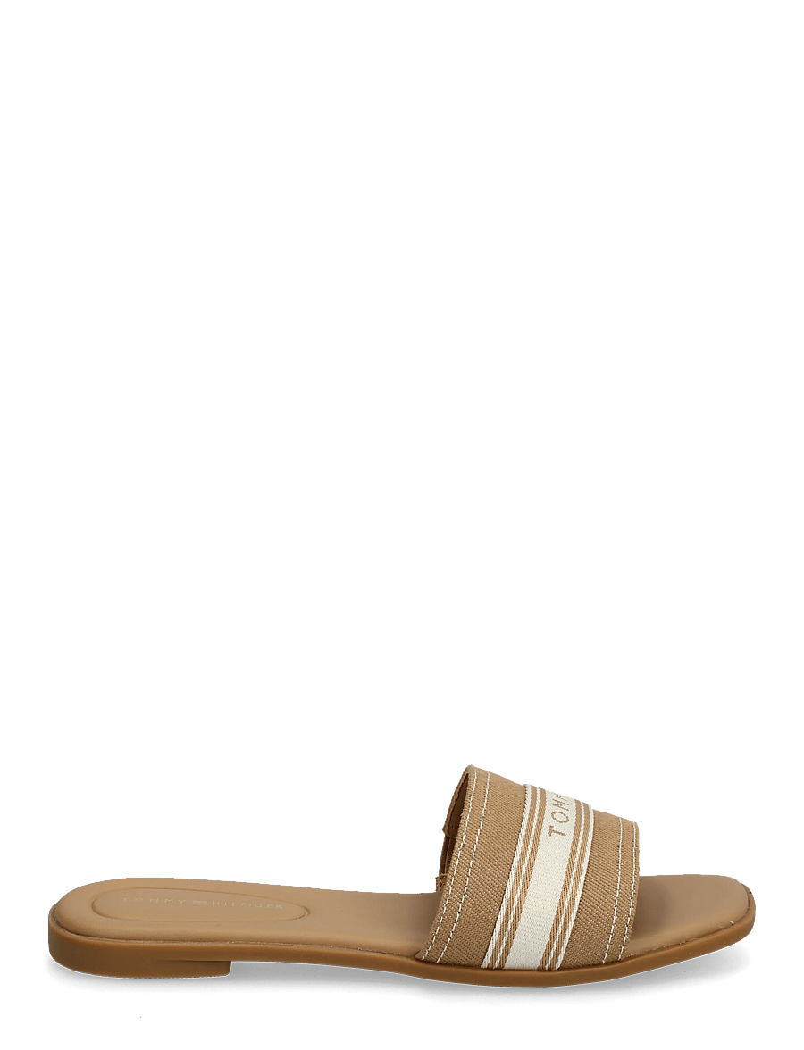 Tommy Hilfiger - FLAT MULE WEBBING - madalad sandaalid - safari canvas - 1