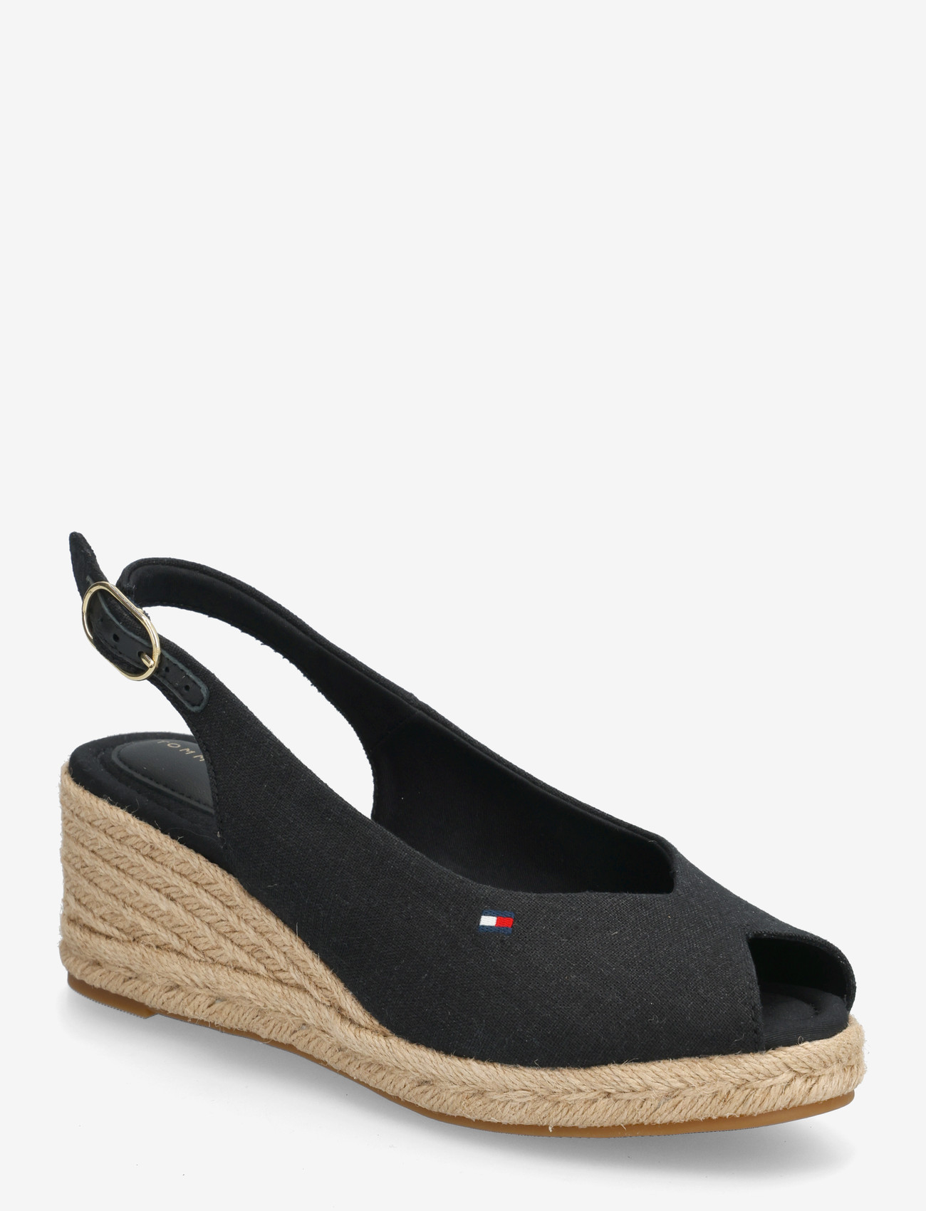 Tommy Hilfiger - MID WEDGE ESPAD SLINGBACK - kontsaga espadrillid - black - 0