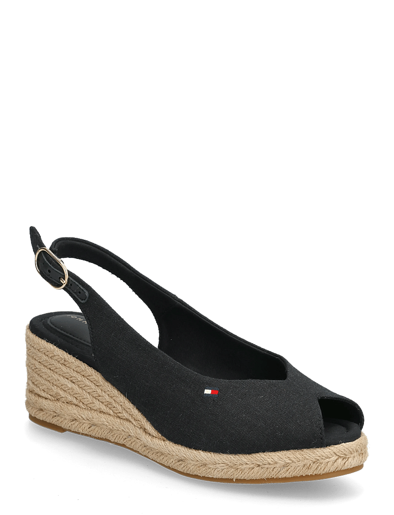 Tommy Hilfiger - MID WEDGE ESPAD SLINGBACK - kontsaga espadrillid - black - 0